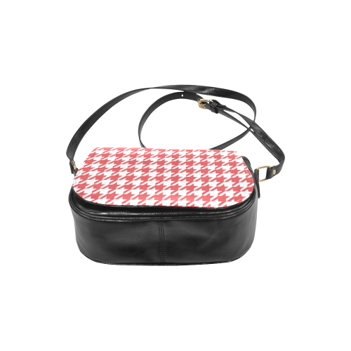 red and white houndstooth classic pattern Classic Saddle Bag/Small (Model 1648)