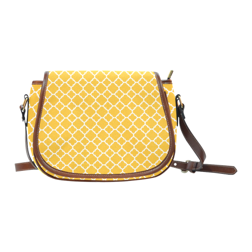 sunny yellow white quatrefoil classic pattern