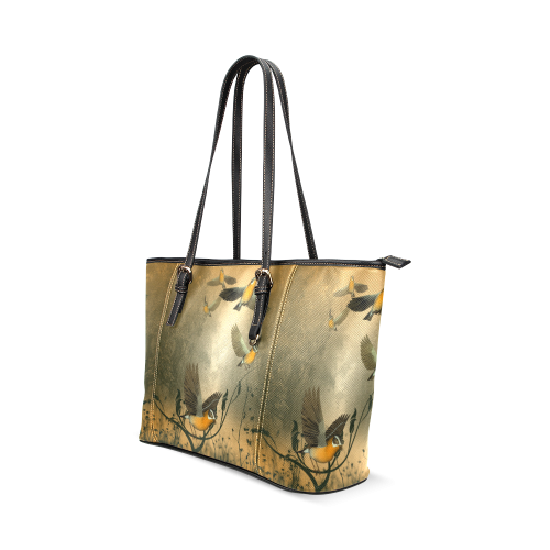 In the forest Leather Tote Bag/Large (Model 1640)