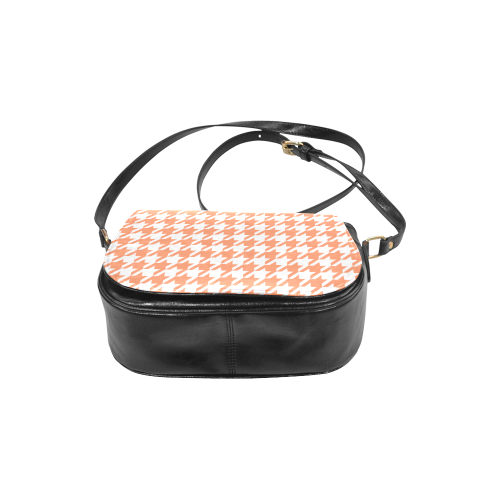 orange and white houndstooth classic pattern Classic Saddle Bag/Small (Model 1648)