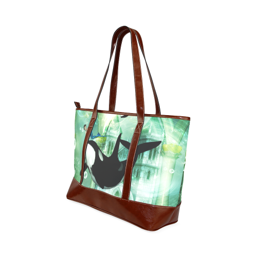 Dolphin with mermaid Tote Handbag (Model 1642)