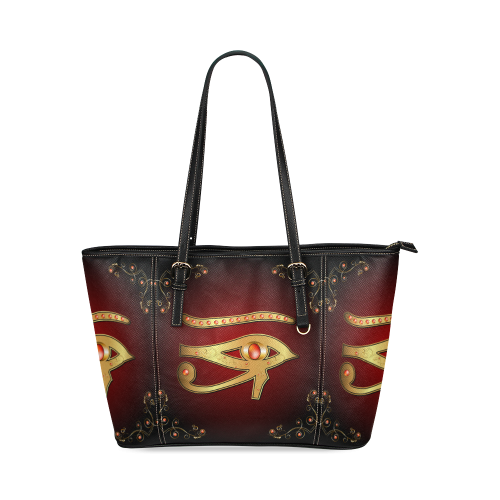The all seeing eye Leather Tote Bag/Large (Model 1640)