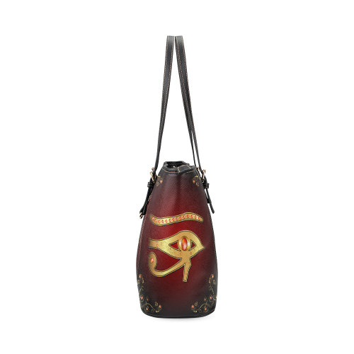 The all seeing eye Leather Tote Bag/Large (Model 1640)