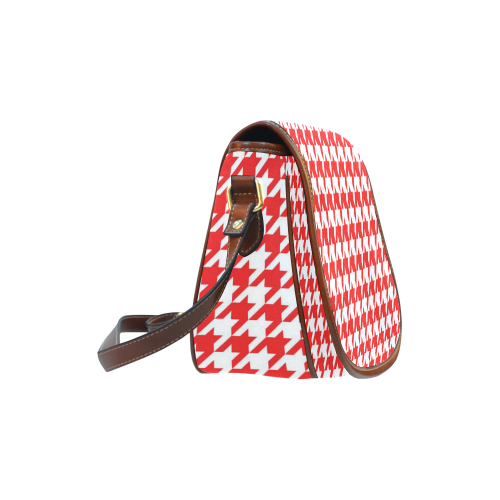 houndstooth red Saddle Bag/Large (Model 1649)