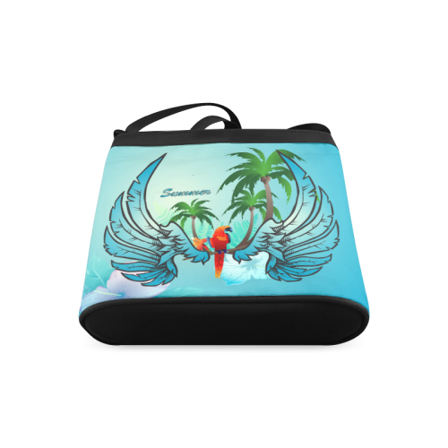 Tropical design, cute parrot Crossbody Bags (Model 1613)