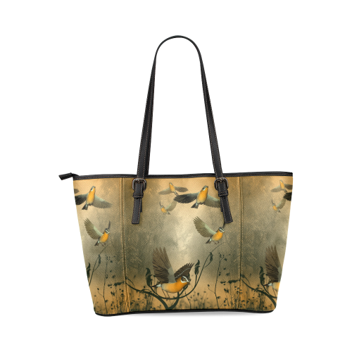 In the forest Leather Tote Bag/Large (Model 1640)