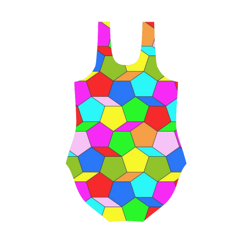 friendly summer pattern 02 Vest One Piece Swimsuit (Model S04)