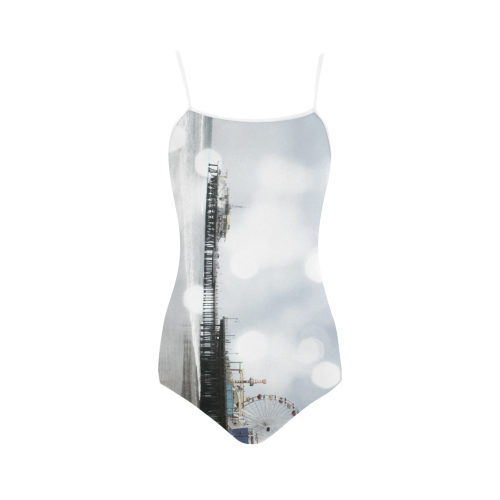 Sparkling Grey Santa Monica Pier Strap Swimsuit ( Model S05)