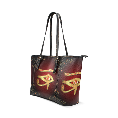 The all seeing eye Leather Tote Bag/Large (Model 1640)