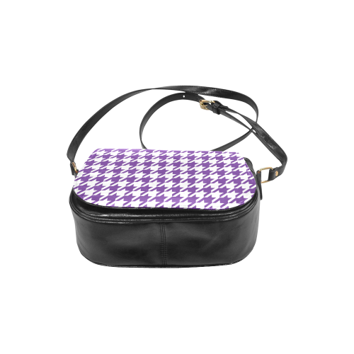 royal purple and white houndstooth classic pattern Classic Saddle Bag/Small (Model 1648)