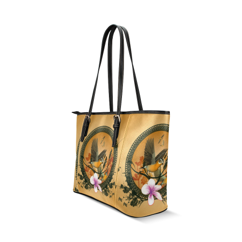 Songbirds Leather Tote Bag/Large (Model 1640)