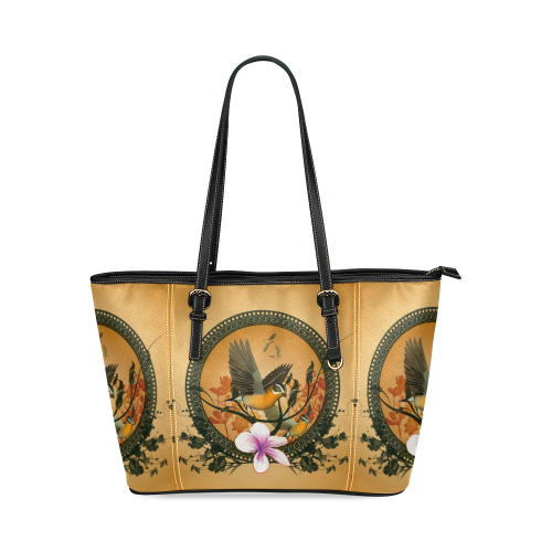 Songbirds Leather Tote Bag/Large (Model 1640)