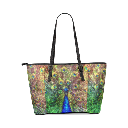 peacock Leather Tote Bag/Large (Model 1640)