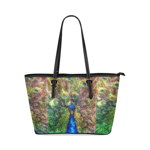 peacock Leather Tote Bag/Small (Model 1640)