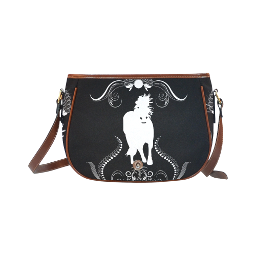 Horse, black and white Saddle Bag/Large (Model 1649)