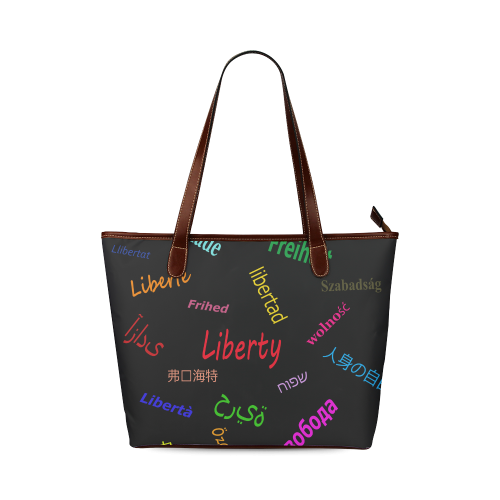 Freedom in several languages Shoulder Tote Bag (Model 1646)