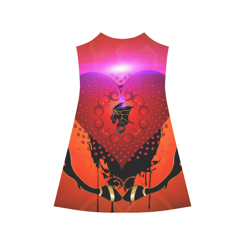 Heart with dragon Alcestis Slip Dress (Model D05)