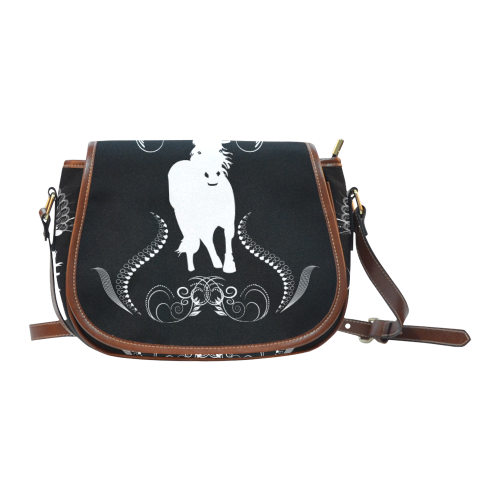 Horse, black and white Saddle Bag/Small (Model 1649) Full Customization