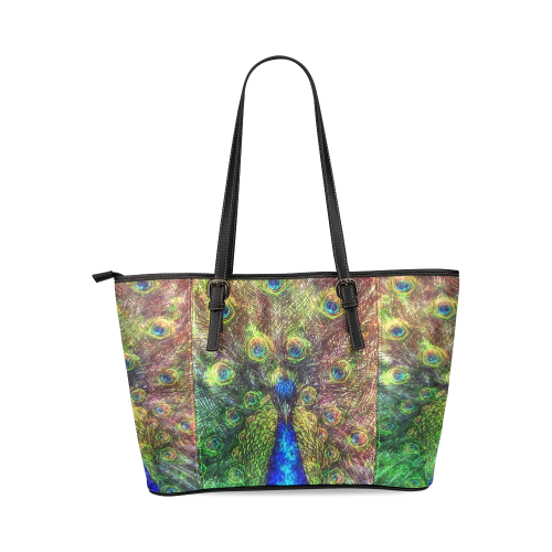 peacock Leather Tote Bag/Small (Model 1640)