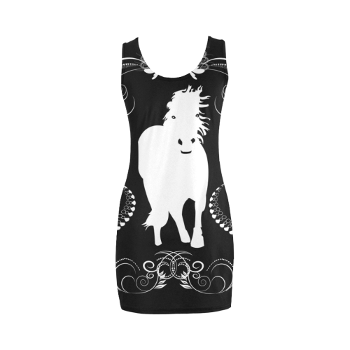 Horse black and white Medea Vest Dress (Model D06)