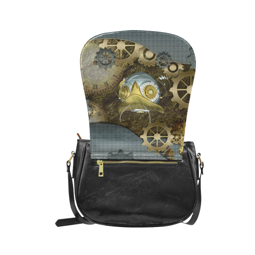Steampunk, awesome owl Classic Saddle Bag/Large (Model 1648)