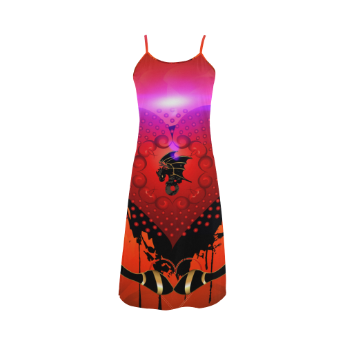 Heart with dragon Alcestis Slip Dress (Model D05)