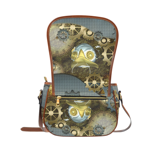 Steampunk, awesome owl Saddle Bag/Large (Model 1649)