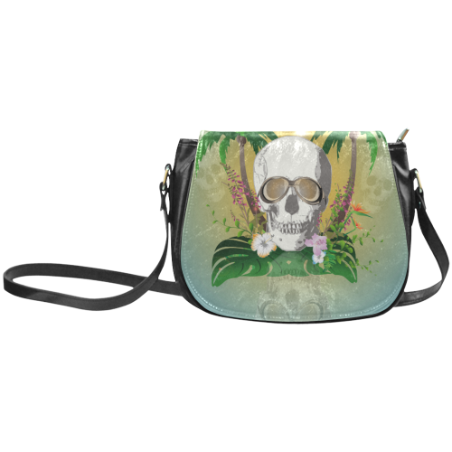 Funny skull with sunglasses Classic Saddle Bag/Small (Model 1648)