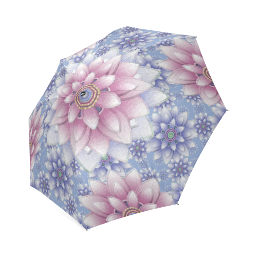 ornaments pink blue Foldable Umbrella (Model U01)