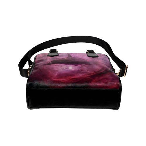 Dolphin in pink waters Shoulder Handbag (Model 1634)