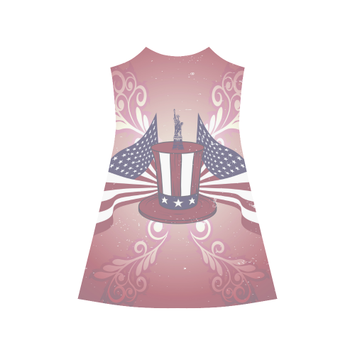 USA flag and hat Alcestis Slip Dress (Model D05)