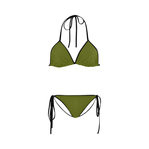 black and olive green Custom Bikini Swimsuit