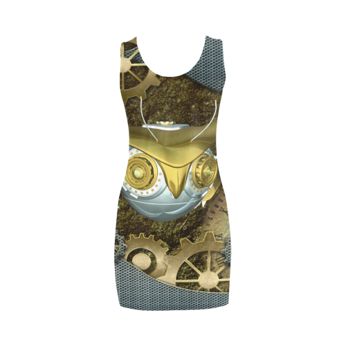 Steampunk, awesome owl Medea Vest Dress (Model D06)