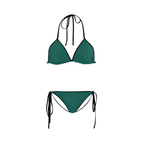 black and dark emerald Custom Bikini Swimsuit