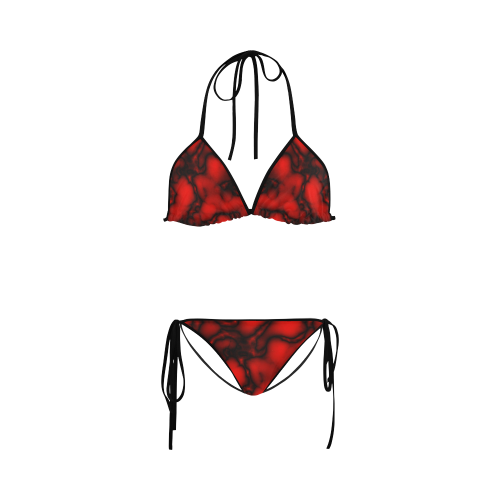 black and red abstract 234 Custom Bikini Swimsuit