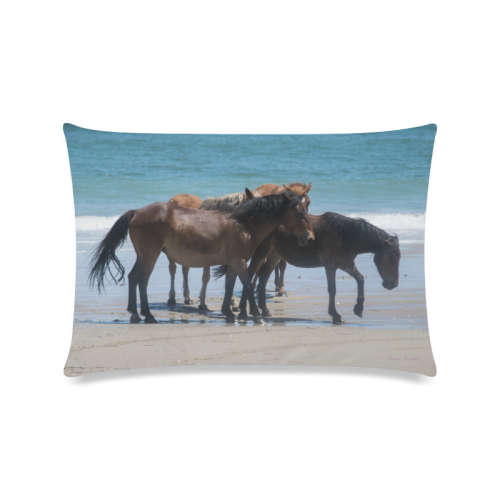 Mustang Horses Custom Zippered Pillow Case 16"x24"(Twin Sides)