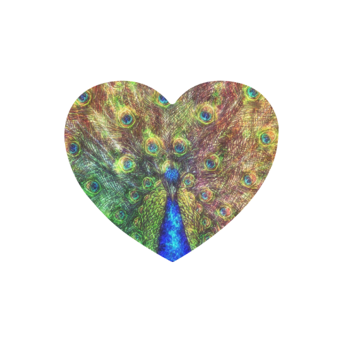peacock Heart-shaped Mousepad