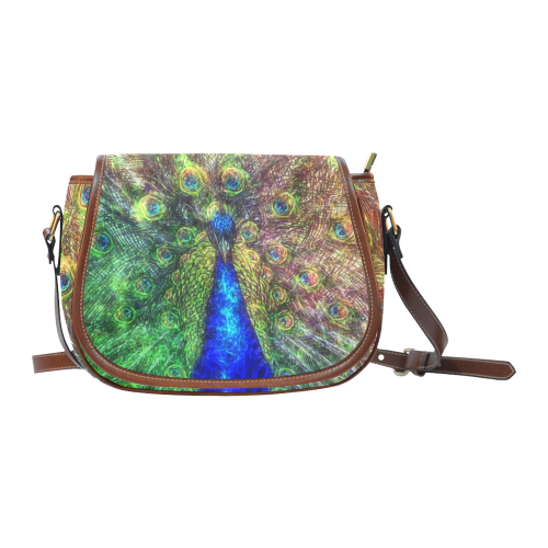 peacock Saddle Bag/Small (Model 1649) Full Customization