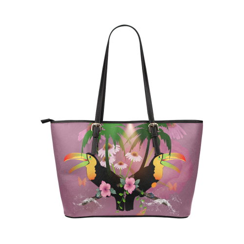 Toucan Leather Tote Bag/Small (Model 1651)