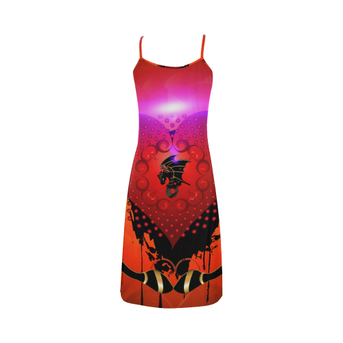 Heart with dragon Alcestis Slip Dress (Model D05)