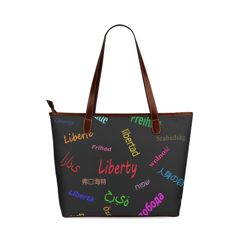 Freedom in several languages Shoulder Tote Bag (Model 1646)