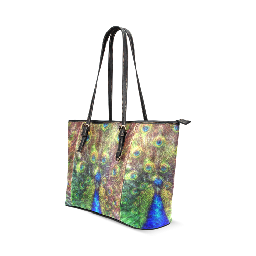 peacock Leather Tote Bag/Small (Model 1640)