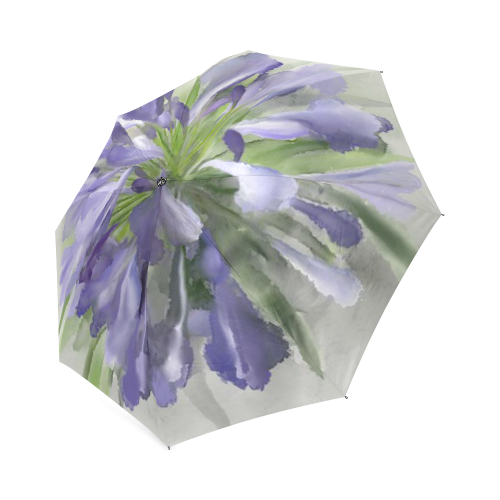 Purple Flower Watercolor Foldable Umbrella (Model U01)