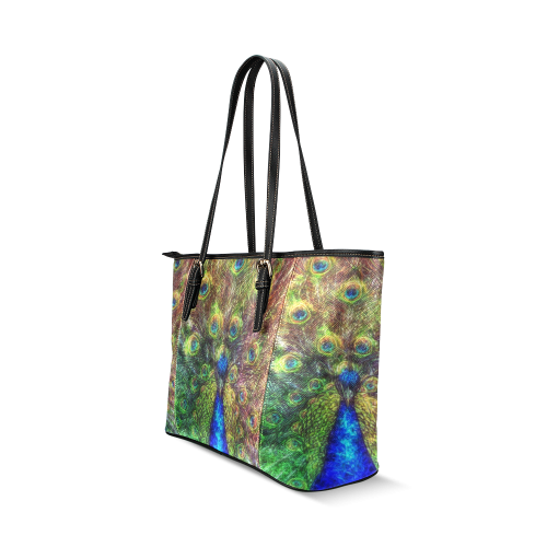 peacock Leather Tote Bag/Small (Model 1640)