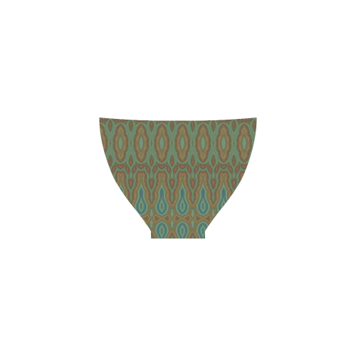olive and turquoise pattern Custom Bikini Swimsuit