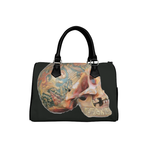 Colored Human Skull Boston Handbag (Model 1621)