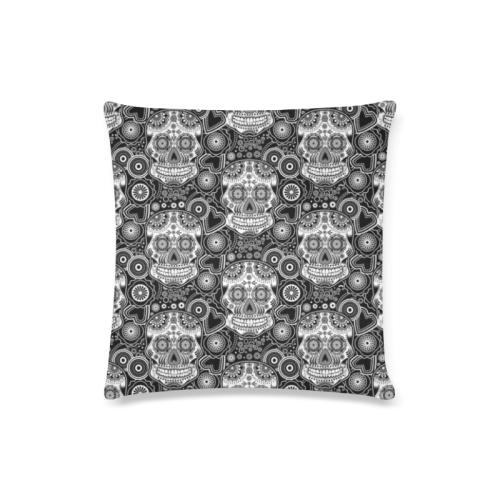 sugar skull Custom Zippered Pillow Case 16"x16"(Twin Sides)