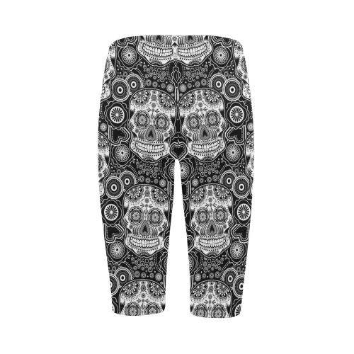 sugar skull Hestia Cropped Leggings (Model L03)