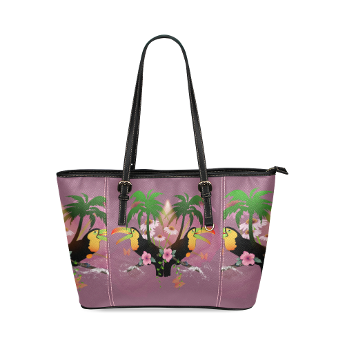 Toucan Leather Tote Bag/Small (Model 1640)