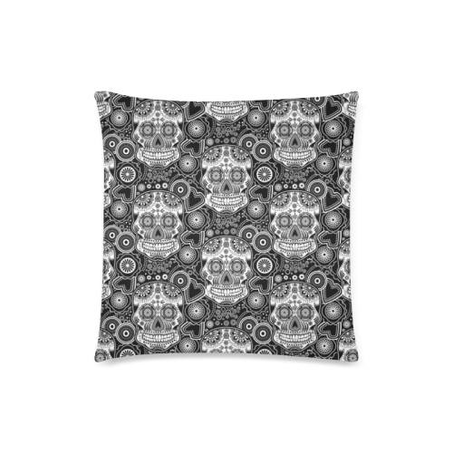 sugar skull Custom Zippered Pillow Case 18"x18" (one side)
